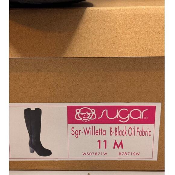 Sugar - Willeta Tall Black Oil Fabric Knee-high/tall - Women’s Size 11M New - Picture 10 of 11